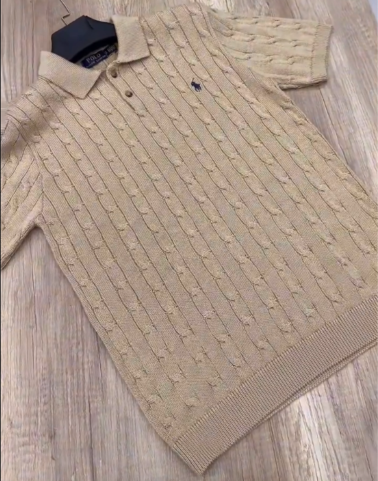 Polo Ralph Lauren | Cable-Knit Cotton Polo-Collar Sweater