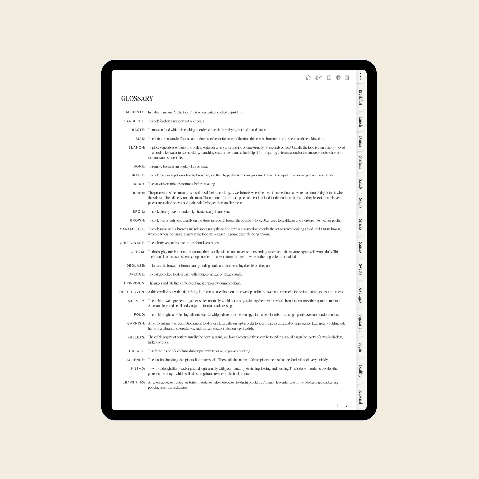 ipad recipe organizer