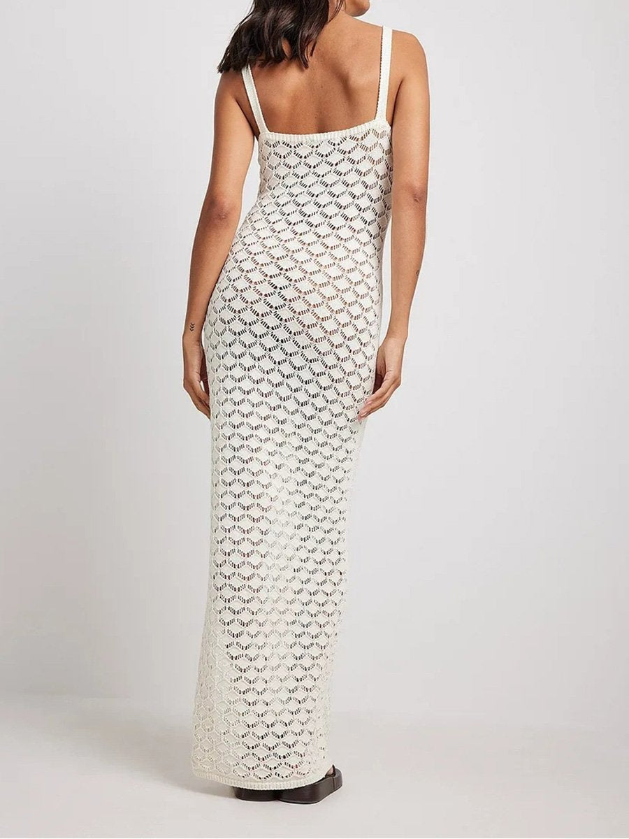 Jupe tricotée à motif creux pour femme