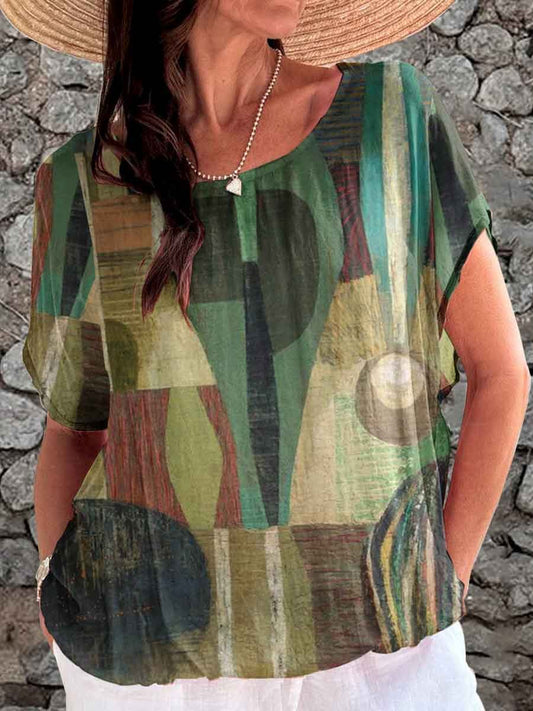 Haut à imprimé géométrique artistique pour femme