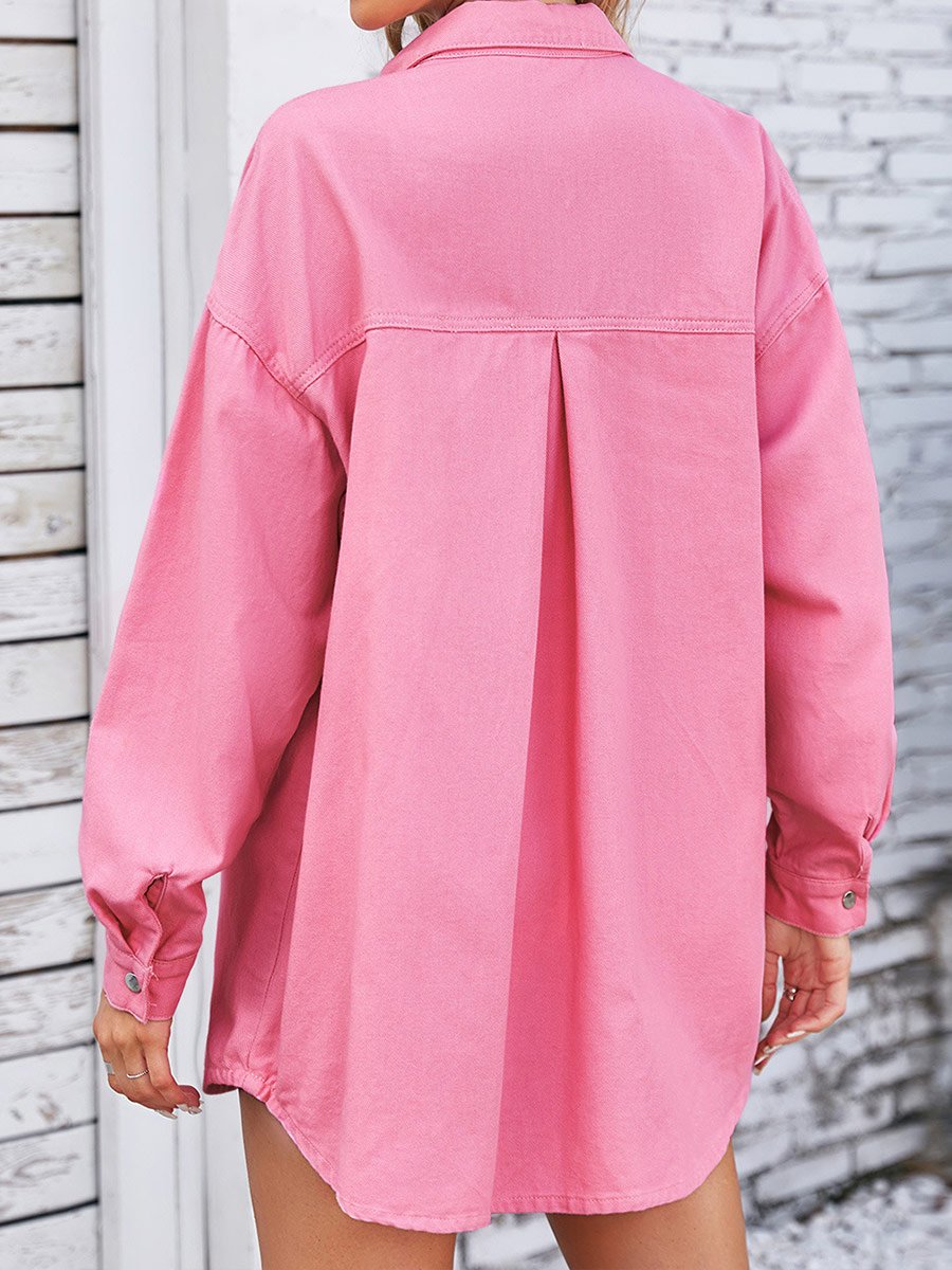 Chemise ample en jean à manches longues pour femme