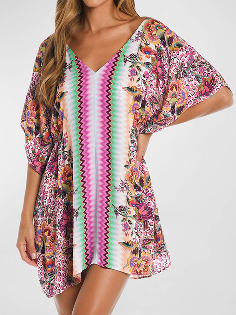 Cache-maillot de bain imprimé pour femme
