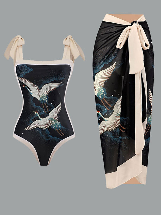 Maillot de bain une pièce vintage pour femme en mousseline de soie