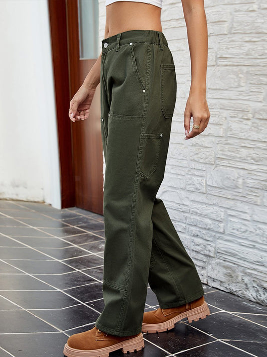 Jean délavé à taille élastique pour femme