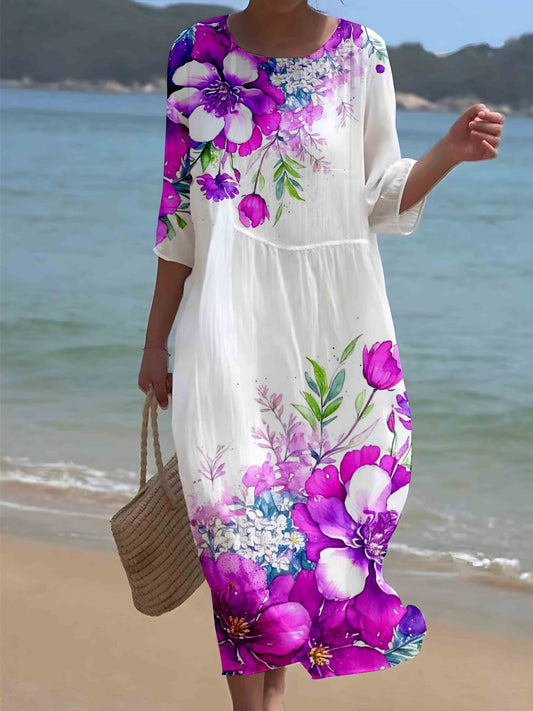 Robe de villégiature à imprimé floral pour femme