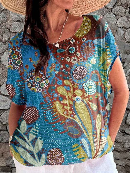 Haut à motif floral Art Vintage Underwater World pour femme