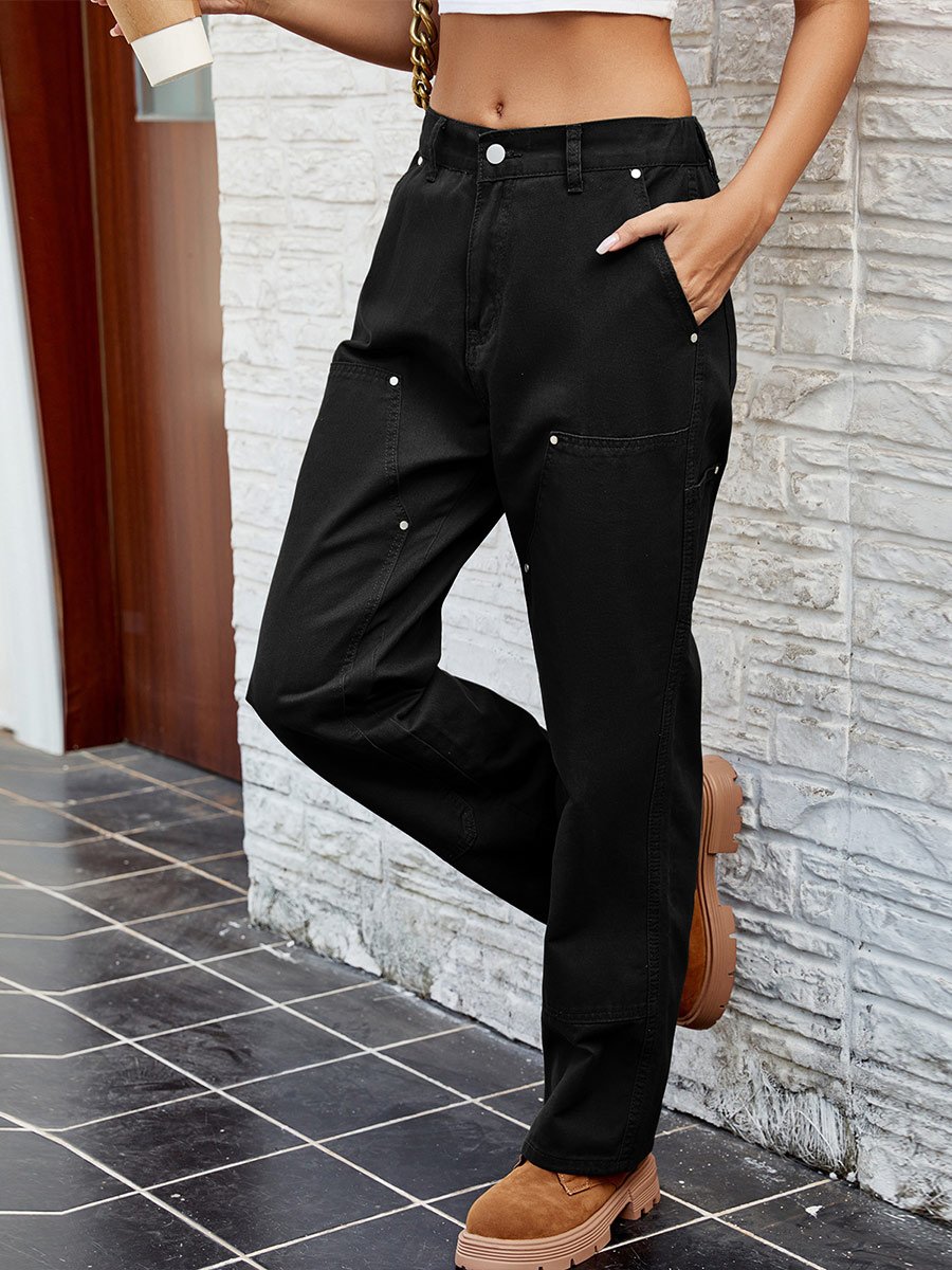 Women's Washed Elastic Waist Jeans