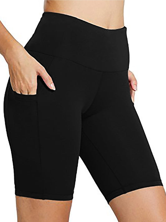 Maillot de bain short de bain taille haute avec poche noire