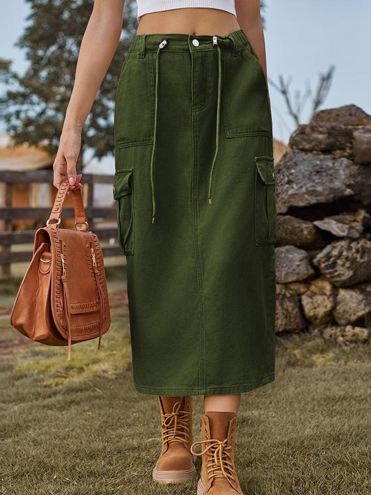 Jupe en jean à dentelle vieillie pour femme