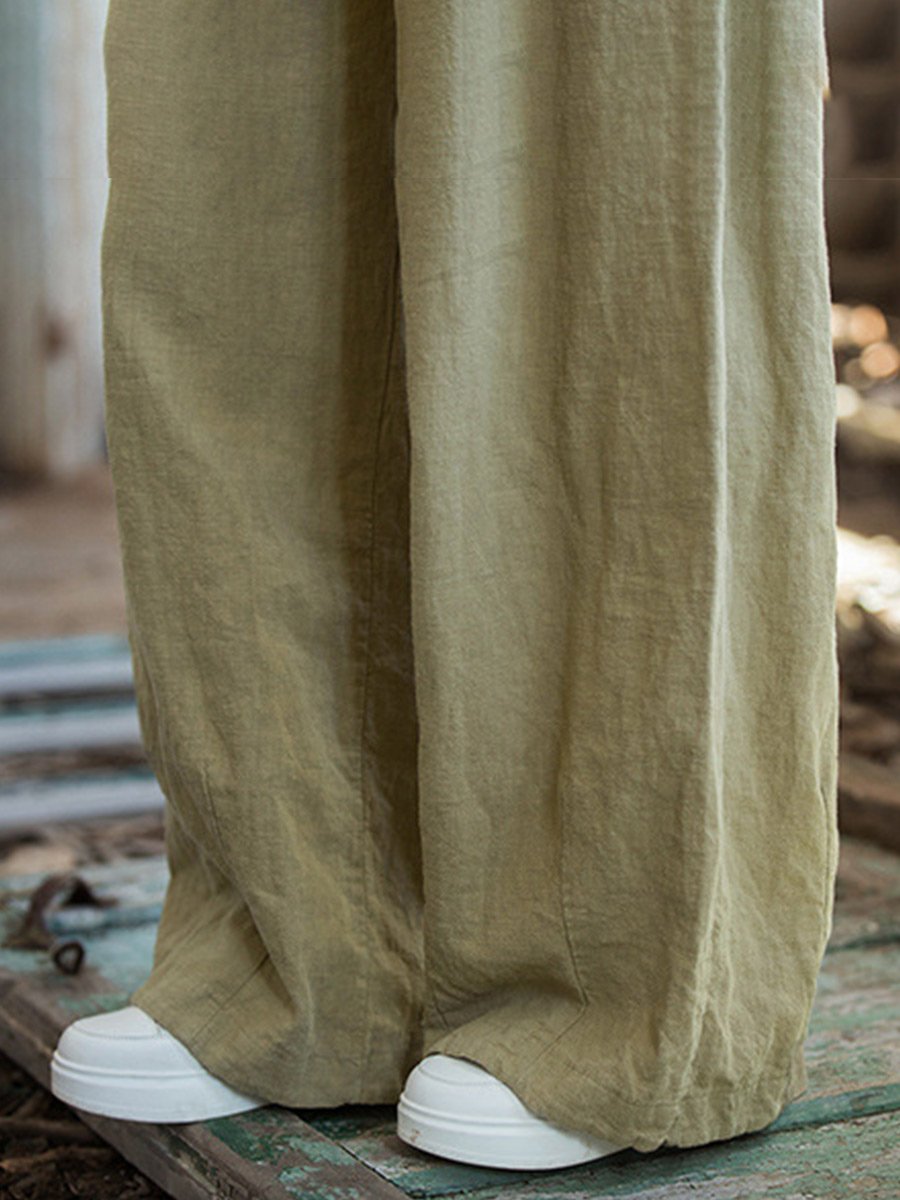 Women's Linen Loose Straight Pants