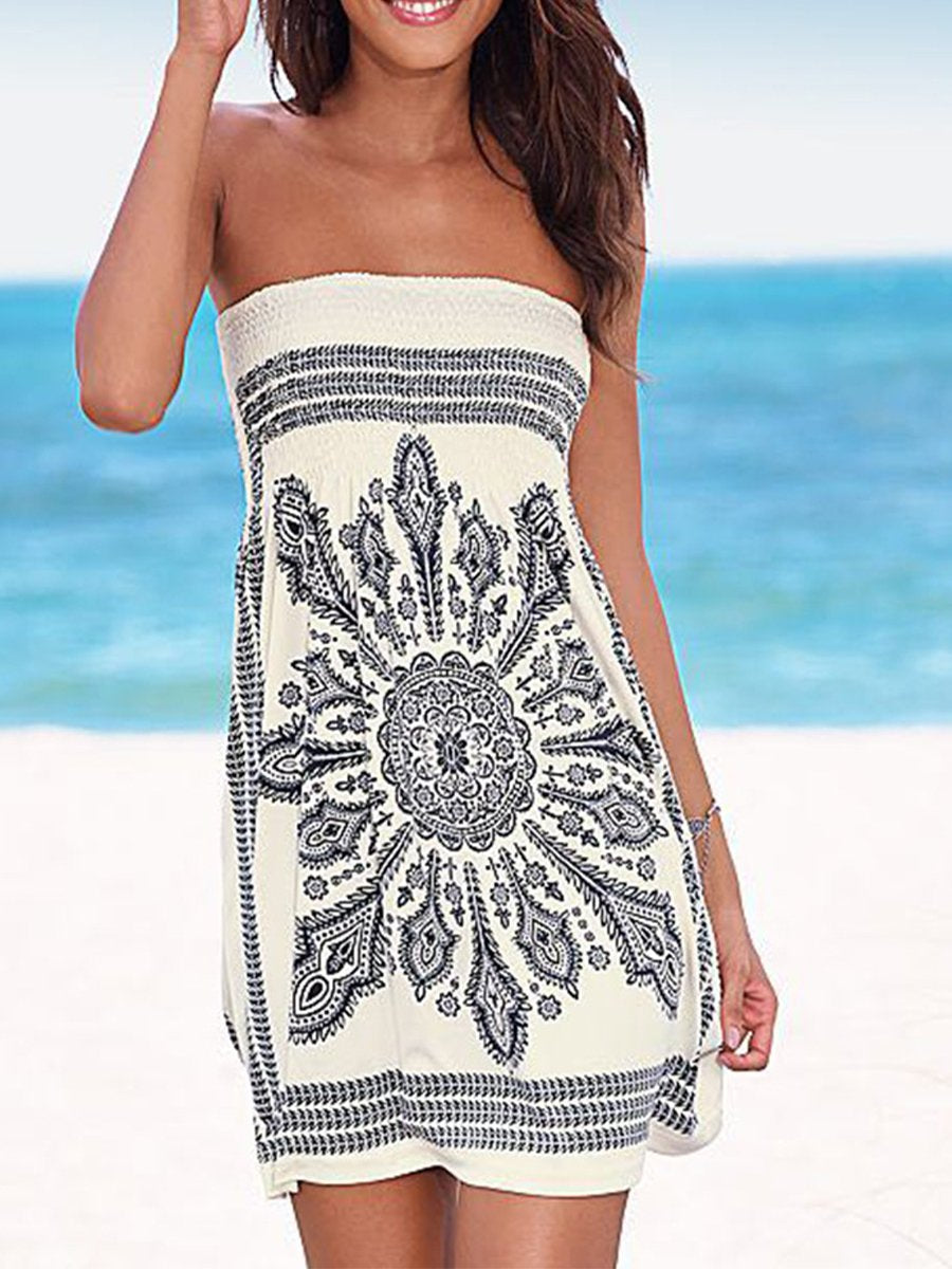 Jupe tankini tube à imprimé plage pour femme