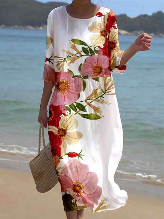 Robe de villégiature à imprimé floral pour femme