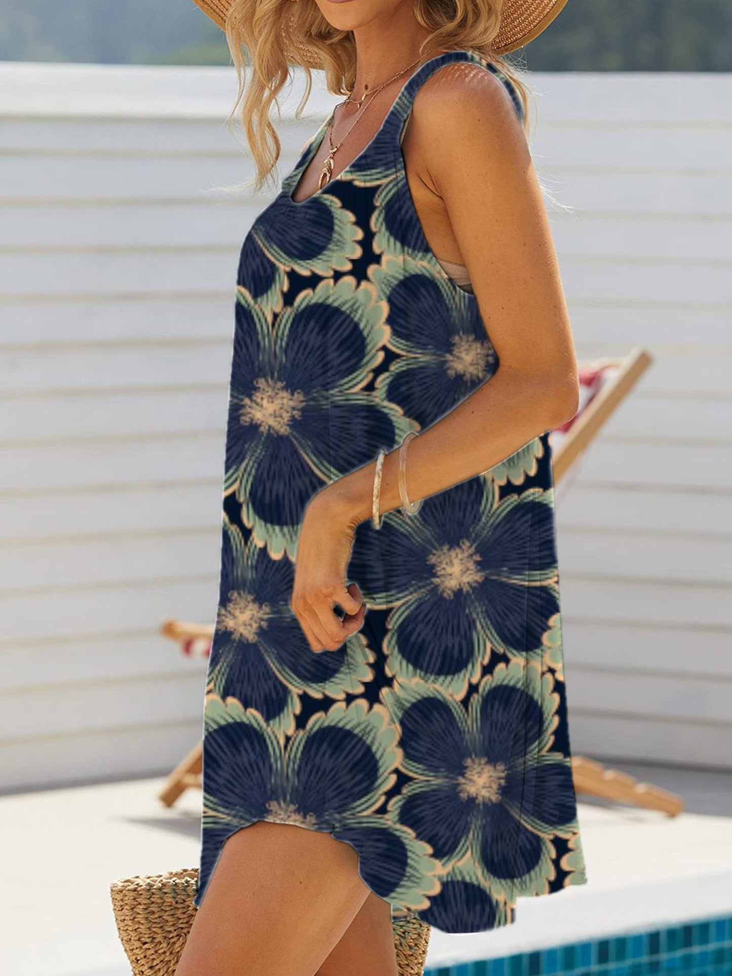 Robe à imprimé floral multicolore pour femme