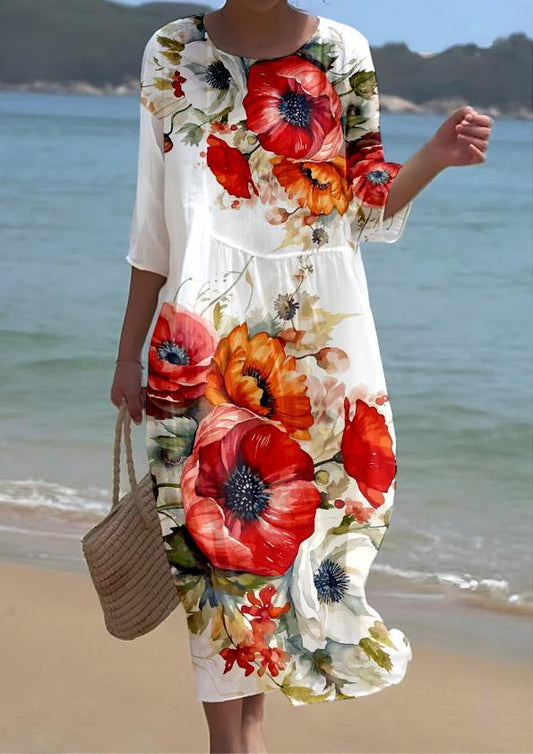 Robe de villégiature à motif floral Poppy pour femme