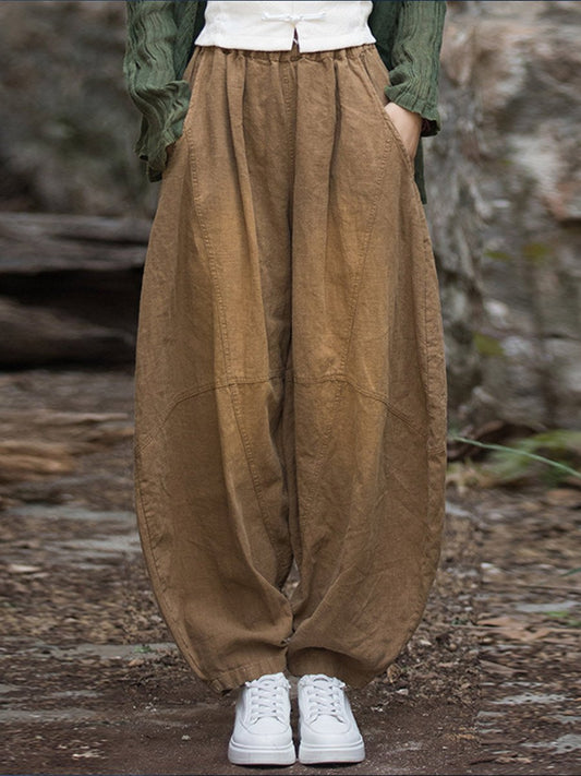 Bloomer ample en lin vieilli pour femme