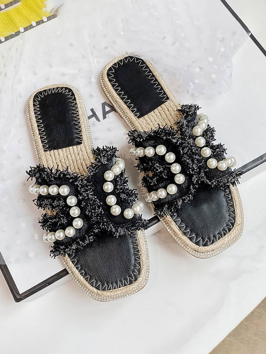 Chaussures de plage en paille pour femmes