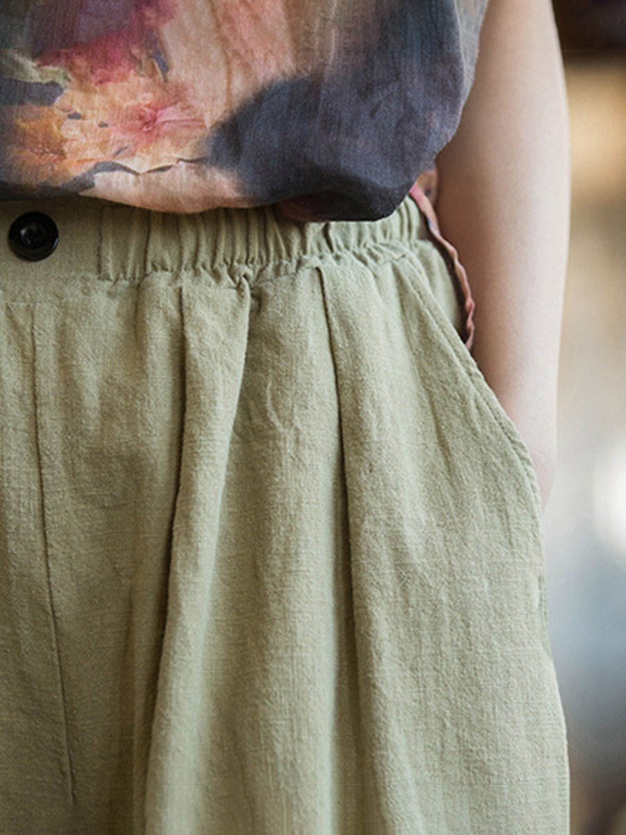 Women's Linen Loose Straight Pants