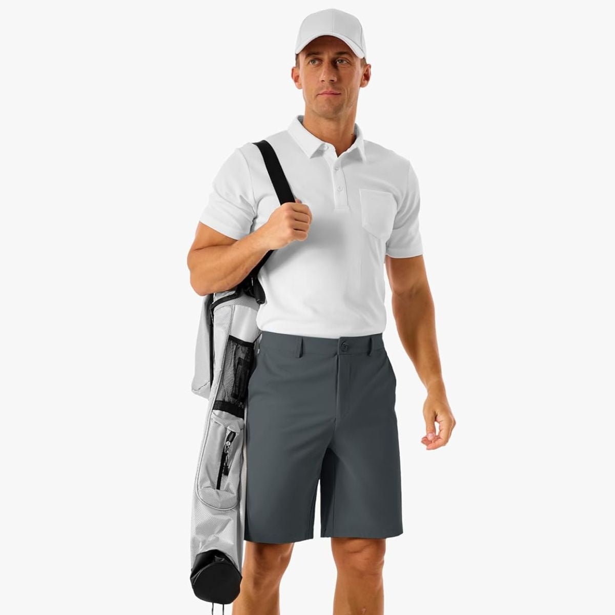 Men’s Golf Quick Dry Casual Flat Front Shorts with 4 Pockets