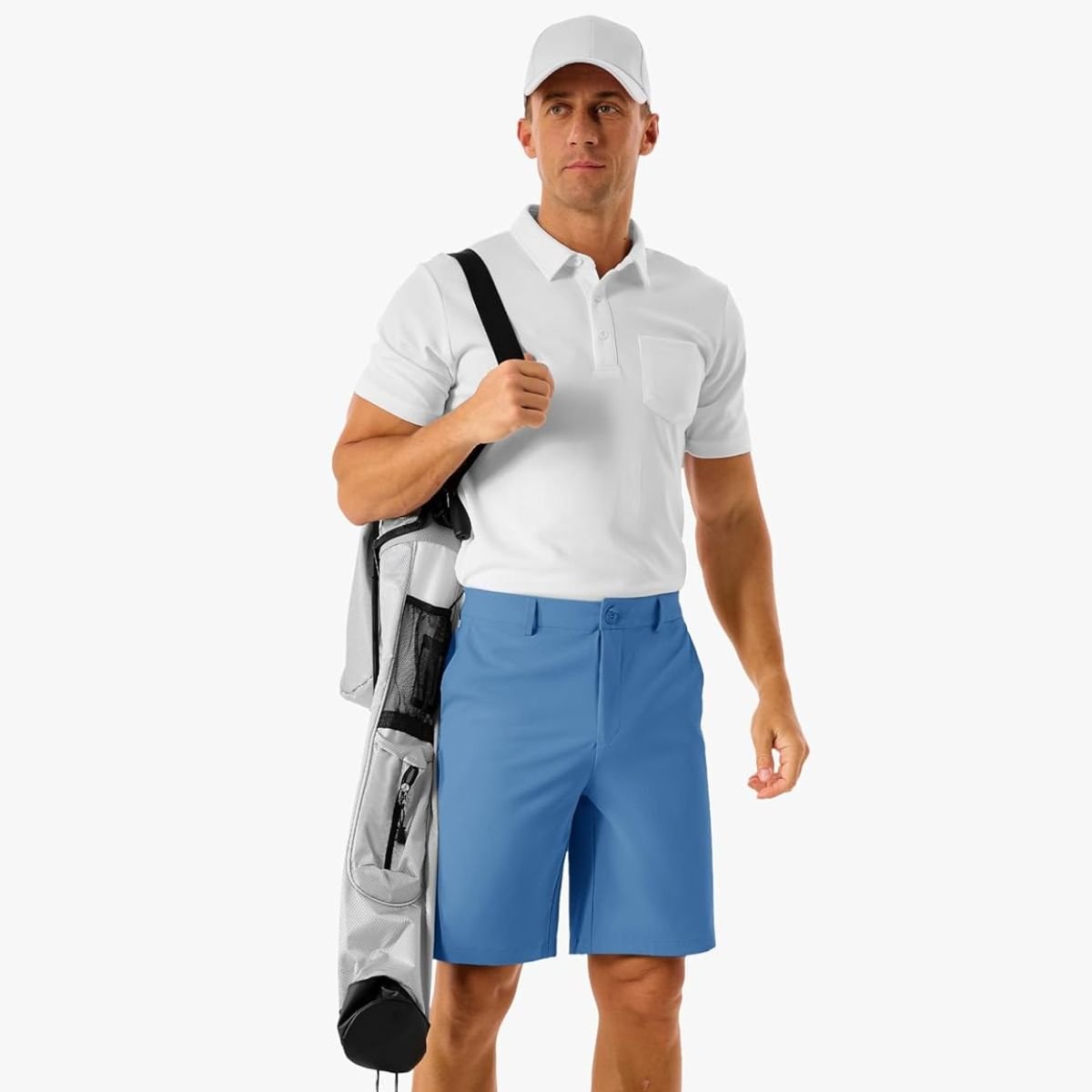 Men’s Golf Quick Dry Casual Flat Front Shorts with 4 Pockets