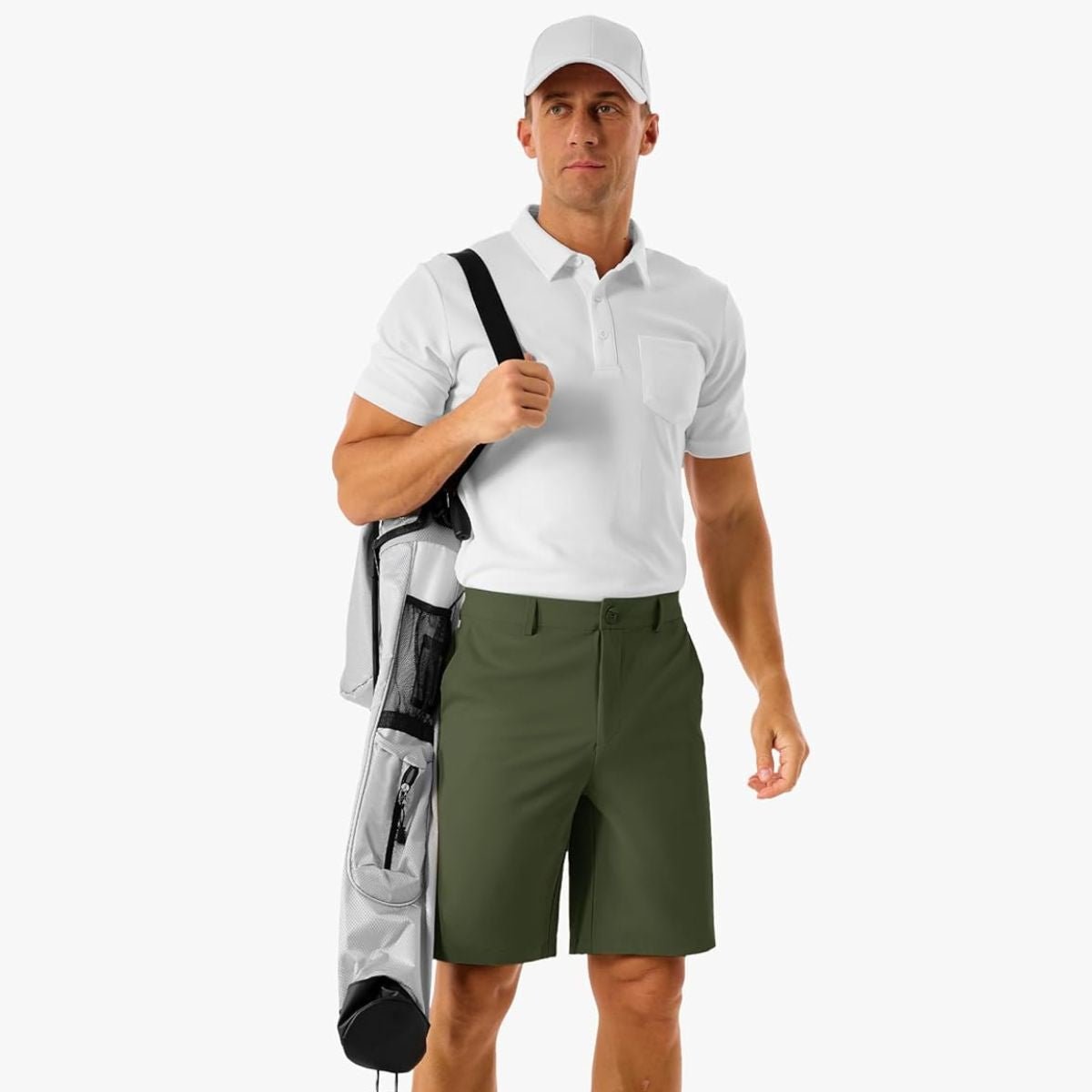 Men’s Golf Quick Dry Casual Flat Front Shorts with 4 Pockets