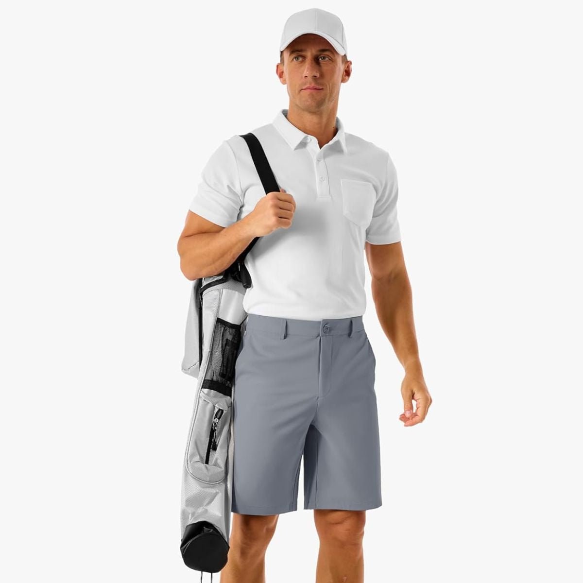 Men’s Golf Quick Dry Casual Flat Front Shorts with 4 Pockets