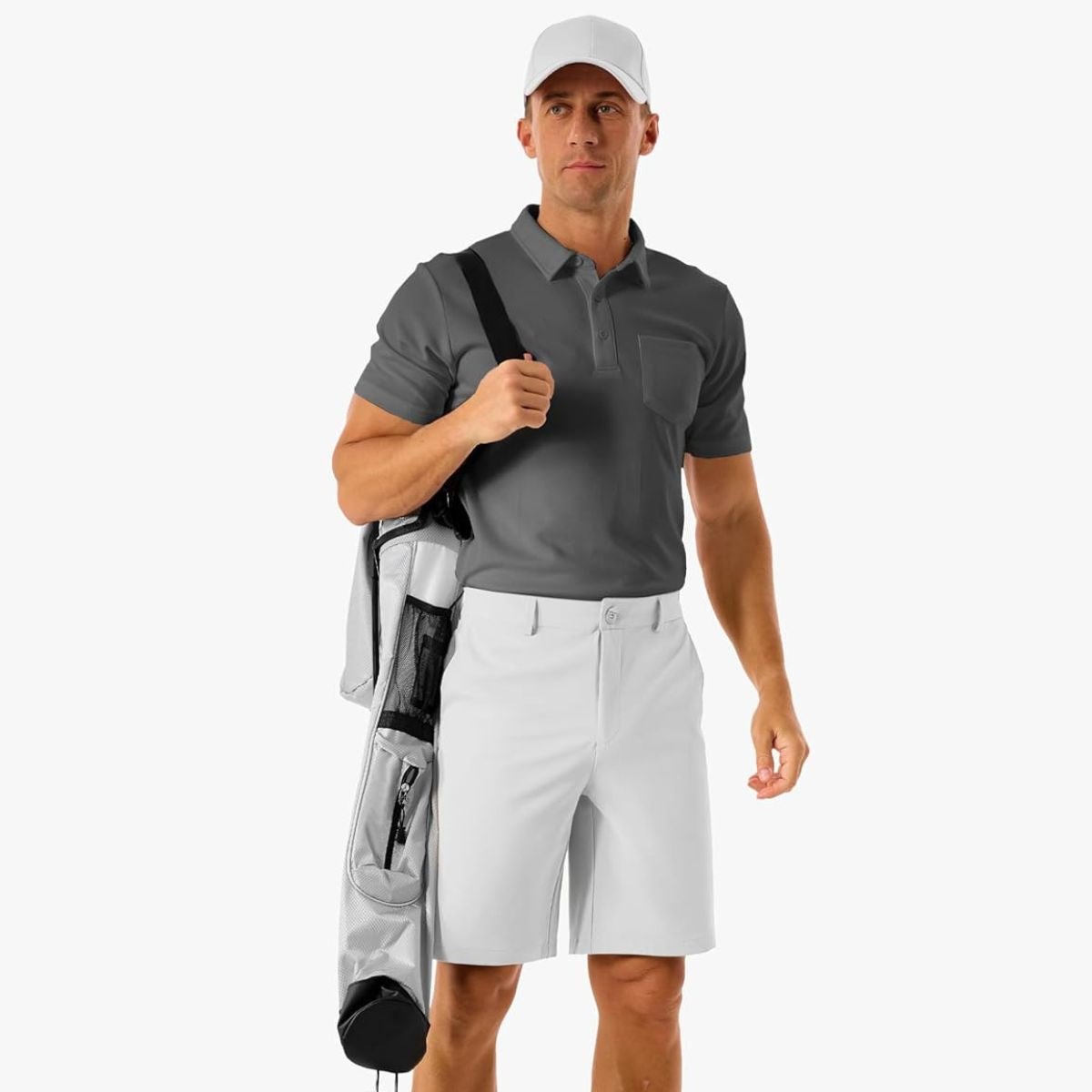 Men’s Golf Quick Dry Casual Flat Front Shorts with 4 Pockets