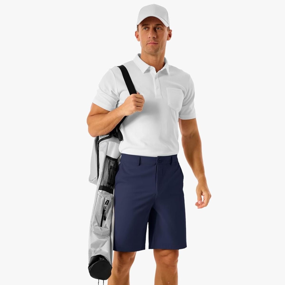 Men’s Golf Quick Dry Casual Flat Front Shorts with 4 Pockets
