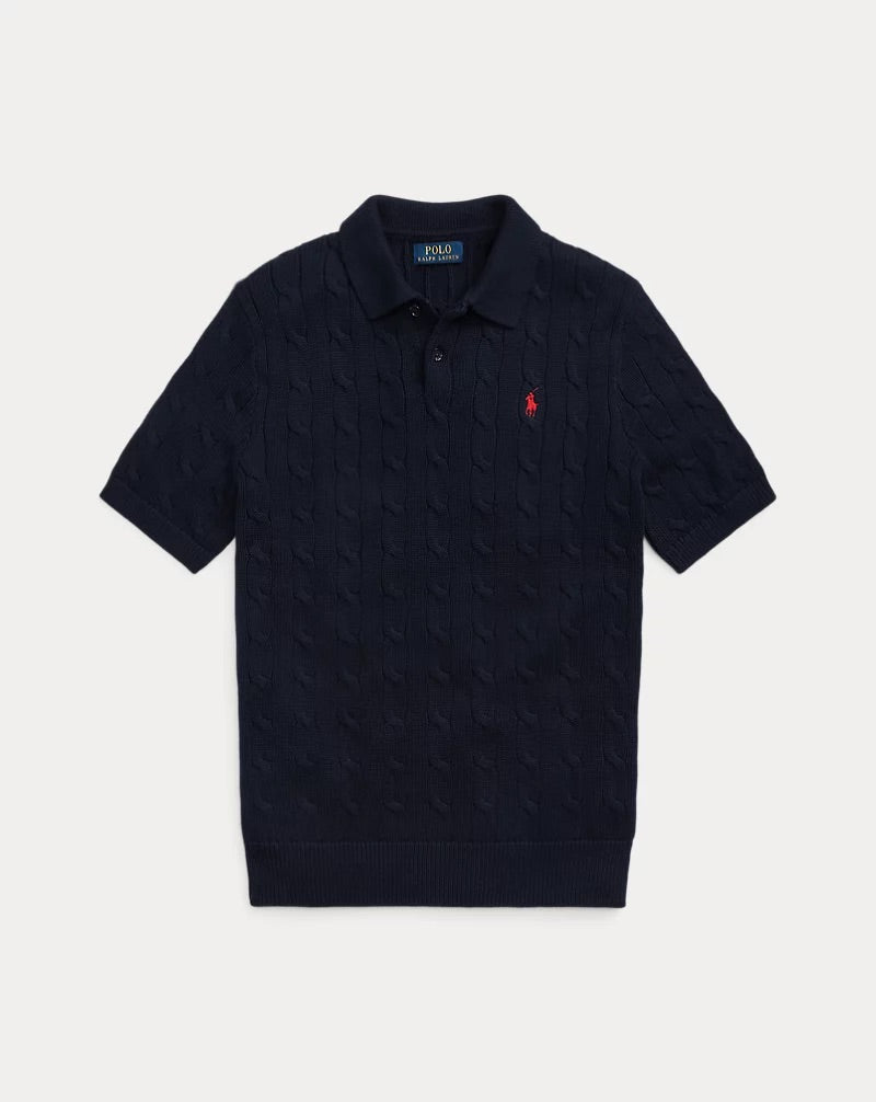 Polo Ralph Lauren | Cable-Knit Cotton Polo-Collar Sweater