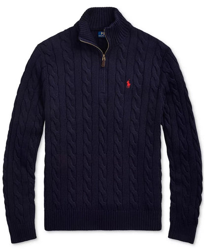 Ꮢalph Ⅼauren | Pulls en coton à demi-zip et torsades