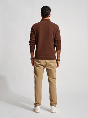 PJ PAUL JONES Mens Quarter Zip Pullover Sweaters Casual Slim Fit Knit Texture Sweater|B0FZV43T5X
