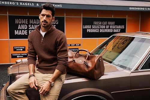 PJ PAUL JONES Mens Quarter Zip Pullover Sweaters Casual Slim Fit Knit Texture Sweater|B0FZV43T5X