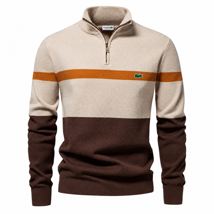 LACOSTE | Men’s Cotton Quarter-Zip Mock Neck Sweater