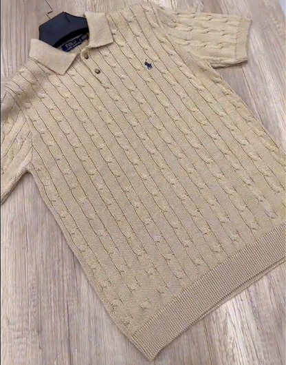 Polo Ralph Lauren | Cable-Knit Cotton Polo-Collar Sweater