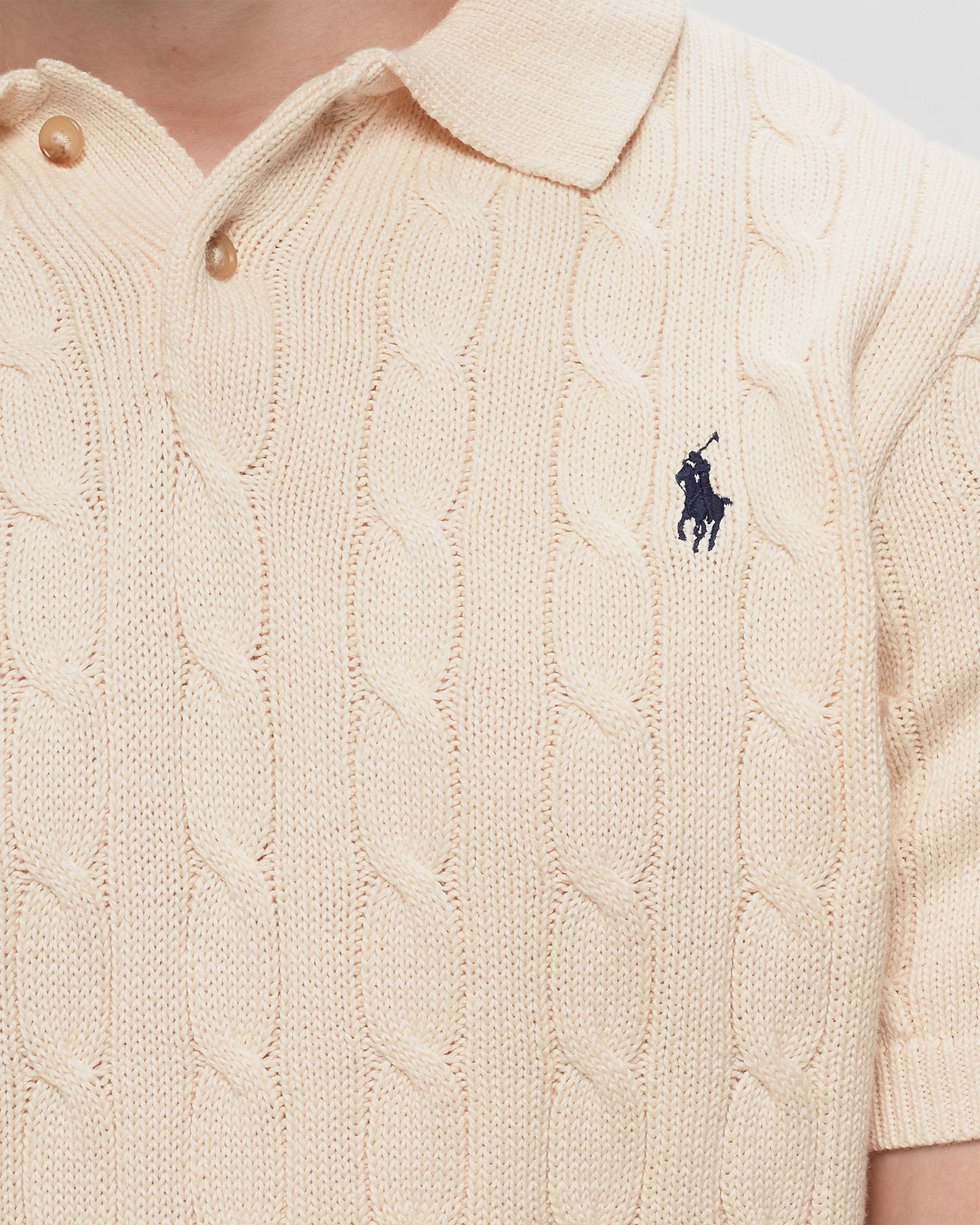 Polo Ralph Lauren | Cable-Knit Cotton Polo-Collar Sweater