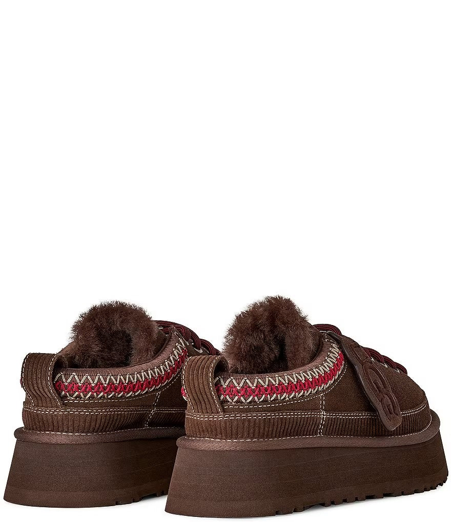 UGG Women's Heritage Lace-Up Suede Platform Slippers