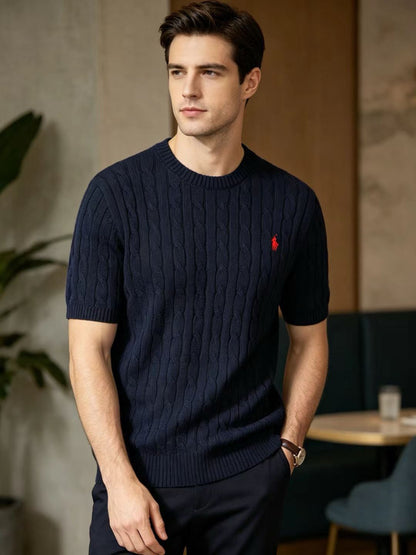 Ralph Lauren Woven Knitted Short-Slept T-Shirt