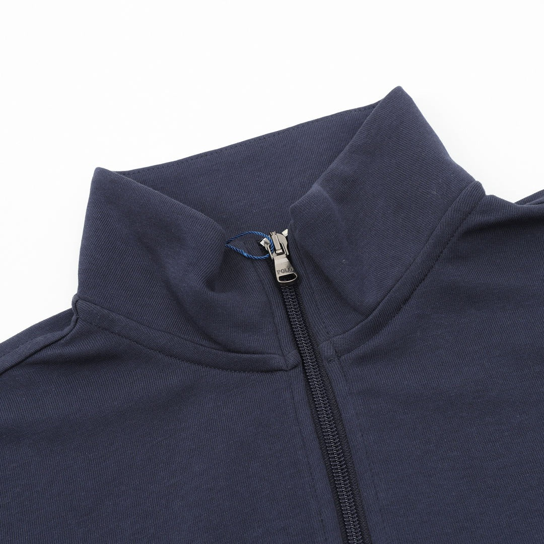 Ralph Lauren Stand-Neck Half-Zipper Pony Embroidered Pullover