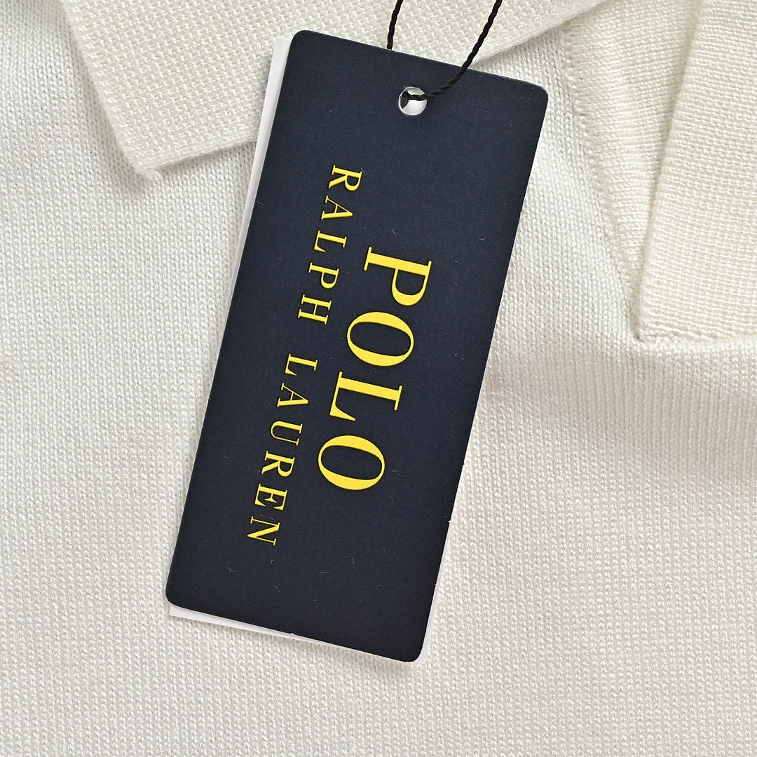 Ralph Lauren Striped V-neck knitted Polo short sleeves
