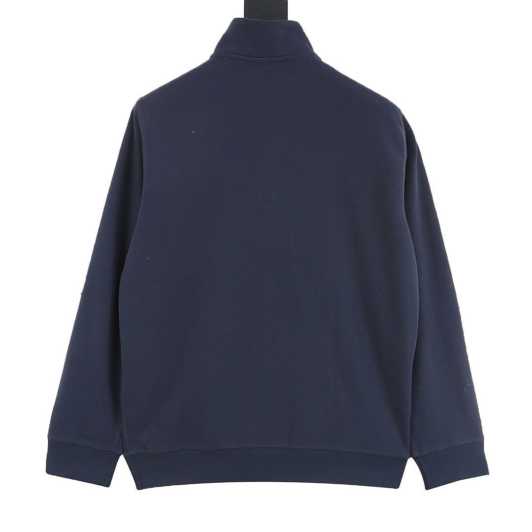 Ralph Lauren Stand-Neck Half-Zipper Pony Embroidered Pullover