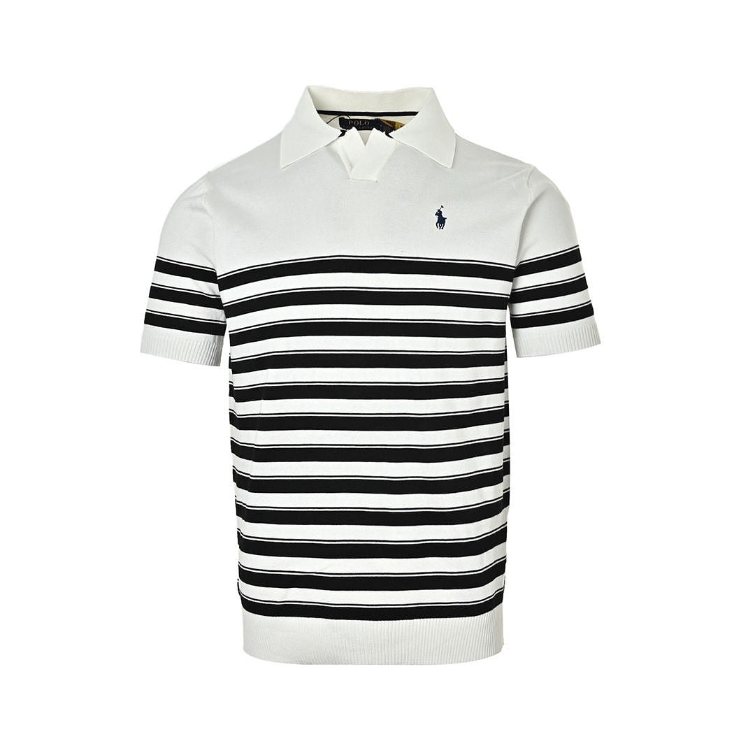 Ralph Lauren Striped V-neck knitted Polo short sleeves