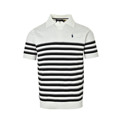 Ralph Lauren Striped V-neck knitted Polo short sleeves