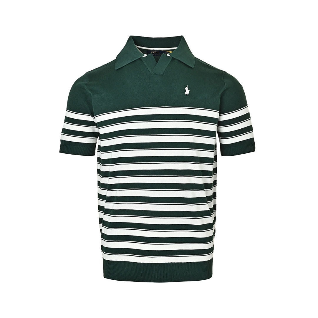 Ralph Lauren Striped V-neck knitted Polo short sleeves
