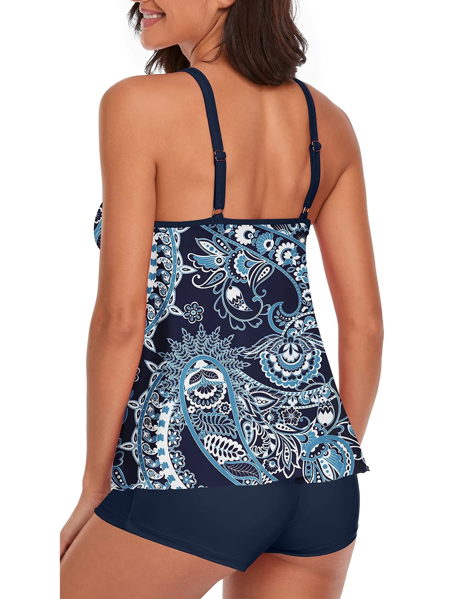 Maillot de bain tankini à imprimé fleurs de cajou pour femme 