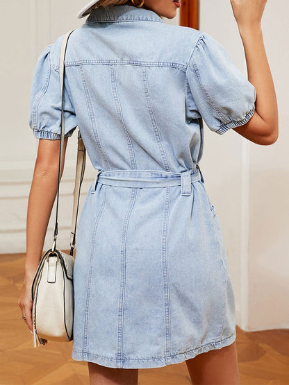 Women's Washed Belt Denim Dress