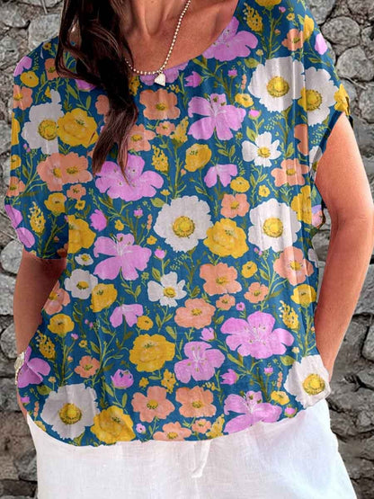 Women's Pastoral Floral Top