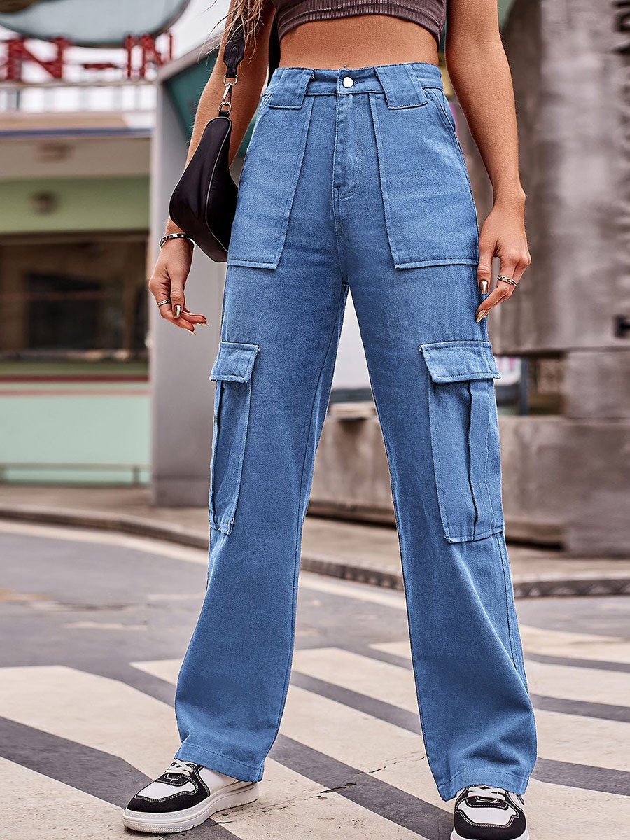 Women's Loose Multi-Pocket Overalls