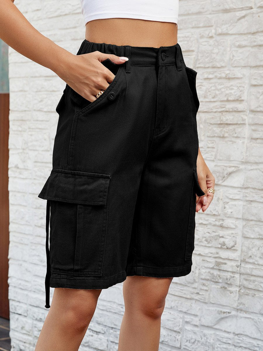 Women's Washed Cargo Casual Shorts