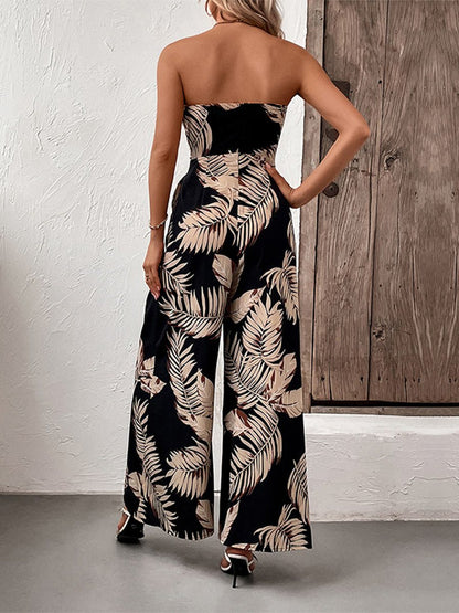 Women's Printed Bandeau Pocket Jumpsuit