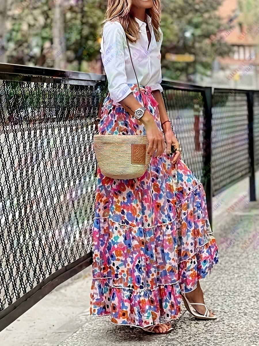 Women's Bohemian Printed Loose Skirt