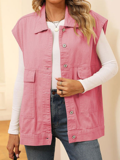 Women's Patch Pocket Denim Vest